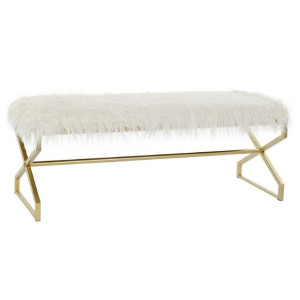 Taboret DKD Home Decor Srebro Biały (120 x 40 x 45 cm)