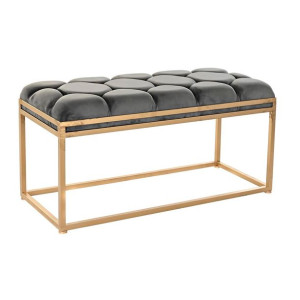 Taboret DKD Home Decor   Złoty Metal Poliester Ciemny szary