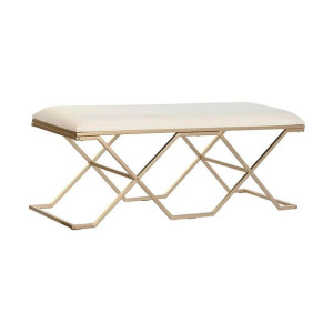 Taboret DKD Home Decor Złoty Metal PU (120 x 40 x 46 cm)