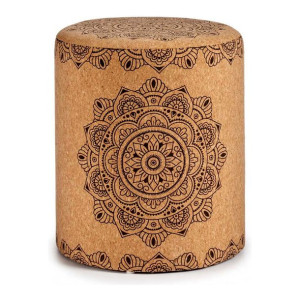 Puff Mandala Brązowy MDF Korek (34 x 39 x 34 cm)
