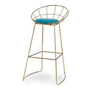 Taboret Niebieski Złoty Poliester Żelazo (51 x 94 x 52 cm)