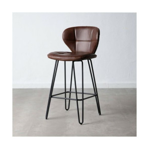 Taboret 45 x 48,5 x 95 cm Metal Wielbłądzi Skóra syntetyczna
