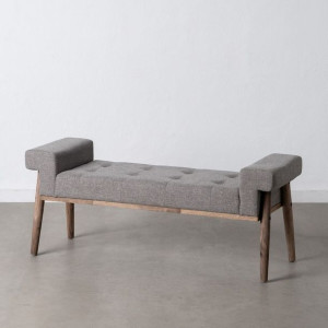 Taboret 120 x 40 x 50 cm Tkanina syntetyczna Szary Drewno
