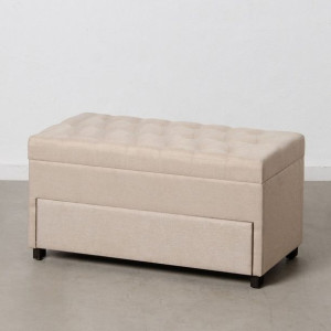 Kufer 95 x 50 x 50 cm Tkanina syntetyczna Drewno