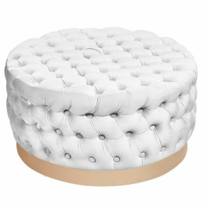 Ergonomiczny DKD Home Decor Biały Poliester Drewno MDF (78 x 78 x 40 cm)