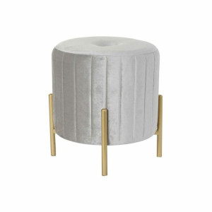 Ergonomiczny DKD Home Decor Szary Aksamit Metal Złoty (44 x 44 x 46 cm)