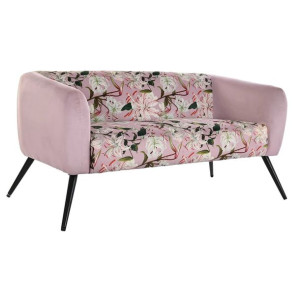 Sofa DKD Home Decor Czarny Różowy Metal Poliester Shabby Chic