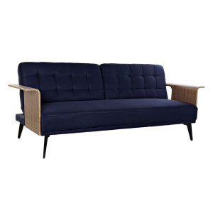Kanapa z Funkcją Spania DKD Home Decor 203 x 87 x 81 cm Czarny Niebieski