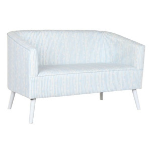 Sofa DKD Home Decor 130 x 68 x 78 cm Paski Niebieski Metal Biały Błękitne