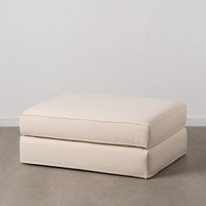 Puff 100 x 80 x 44 cm Tkanina syntetyczna Krem