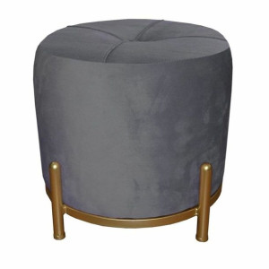 Ergonomiczny DKD Home Decor Szary Poliester Metal Złoty (38 x 38 x 34 cm)
