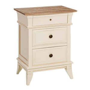 Stolik Nocny NICOLA 52 x 37 x 67 cm Naturalny Krem