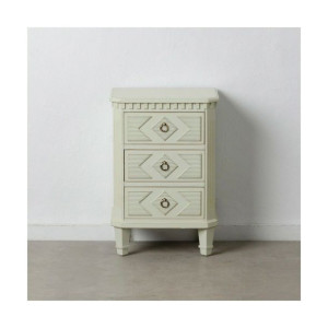 Stolik Nocny 45 x 36 x 66 cm Drewno Krem DMF
