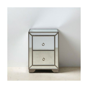 Stolik Nocny BRIGHT 50 x 40 x 68 cm Lustro Szkło DMF