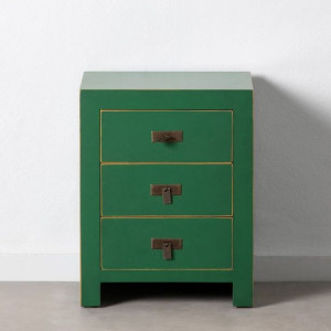 Stolik Nocny 43 x 34 x 55 cm Drewno Kolor Zielony DMF