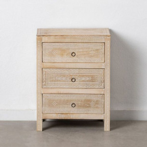Stolik Nocny 45,5 x 30 x 61,5 cm Biały Drewno mango