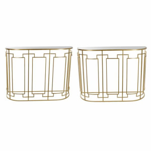 Konsola DKD Home Decor Metal Szkło Złoty (2 pcs) (107 x 36 x 78.5 cm)