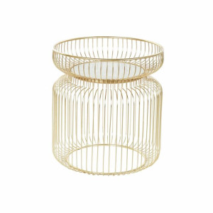 Stolik DKD Home Decor Biały Marmur Żelazo Złoty (43 x 43 x 47 cm)