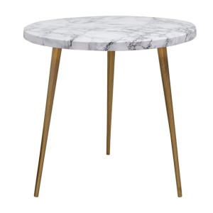 Stolik DKD Home Decor Złoty Aluminium Biały (46 x 46 x 46 cm)