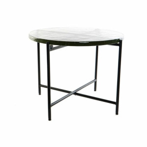 Stolik DKD Home Decor Szkło Czarny Metal Nowoczesny (50 x 50 x 42 cm)