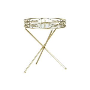 Stolik DKD Home Decor Lustro Złoty Metal (48,5 x 48,5 x 58,5 cm)