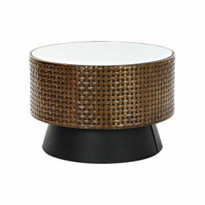 Stolik DKD Home Decor 61 x 61 x 41 cm Lustro Czarny Złoty Metal