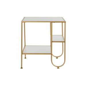 Stolik DKD Home Decor Złoty Metal MDF Biały (50 x 40 x 55,5 cm)