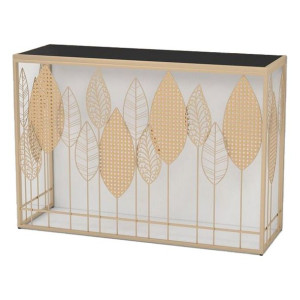 Konsola DKD Home Decor Szkło Czarny Złoty Metal (120 x 40 x 80 cm)