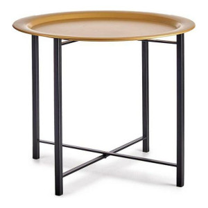 Stolik Czarny Złoty Metal (52,5 x 44 x 52,5 cm)