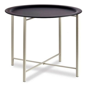 Stolik Czarny Biały Metal (62 x 48,5 x 62 cm)
