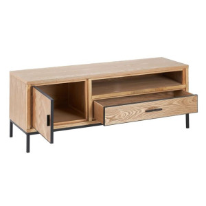 MebleTV SPIKE 140 x 44,5 x 55 cm Naturalny Metal Drewno