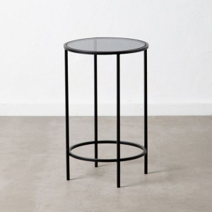 Stolik Szkło Czarny Metal 40 x 40 x 65 cm