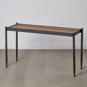 Odbiornik MALENA 126 x 45 x 71 cm Szkło Naturalny Czarny Metal