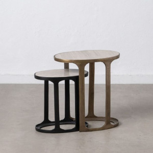 Stolik 45 x 29 x 48 cm Czarny Złoty
