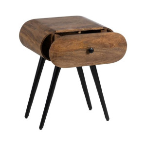 Stolik 46 x 35,5 x 57,5 cm Naturalny Czarny Drewno Żelazo