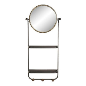 Regał DKD Home Decor Szkło Czarny Złoty Metal 2 Półki (44,5 x 15 x 96,5 cm)