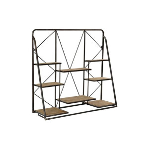 Regał DKD Home Decor Naturalny Czarny Metal MDF (87,5 x 27 x 81,5 cm)