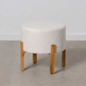 Puff Tkanina syntetyczna Beżowy Drewno 46 x 46 x 46 cm