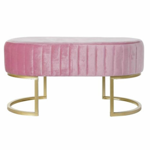 Taboret DKD Home Decor GTY-IG Różowy Złoty Metal Aksamit (90 x 50 x 45 cm)