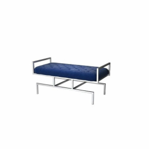 Taboret DKD Home Decor   Niebieski Poliester Stal (97 x 44 x 46 cm)