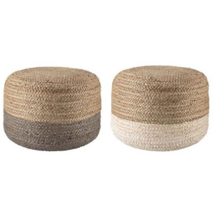 Puff DKD Home Decor 40 x 40 x 30 cm Naturalny Dwuowy Miejska