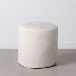 Puff Poliester Jasnoszary 45 x 45 x 45 cm Akryl