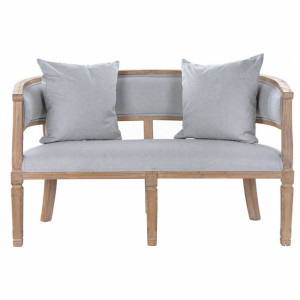Sofa DKD Home Decor Płótno Drewno kauczukowe Jasnoszary (122 x 69 x 72 cm)