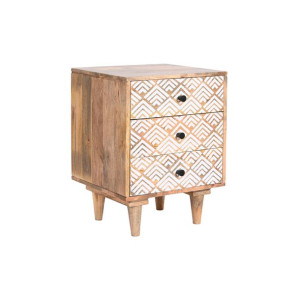 Stolik Nocny DKD Home Decor Naturalny Biały Drewno mango 45 x 40 x 60 cm