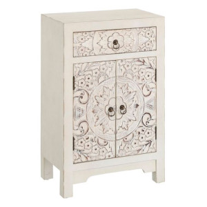 Stolik Nocny ORIENTE 45 x 26 x 69 cm Drewno Biały DMF
