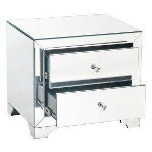 Stolik Nocny BRIGHT 55 x 45 x 50 cm Lustro Szkło DMF