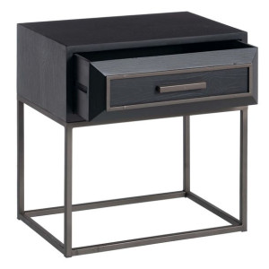 Stolik Nocny BRICK 53 x 35 x 55 cm Czarny Metal DMF