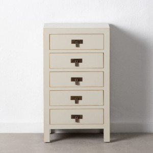 Stolik Nocny 44 x 34 x 77 cm Drewno Krem DMF