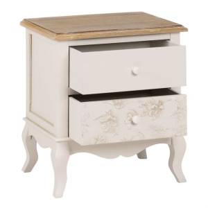 Stolik Nocny SIRA 48 x 35 x 55 cm Naturalny Drewno Biały Drewno MDF DMF