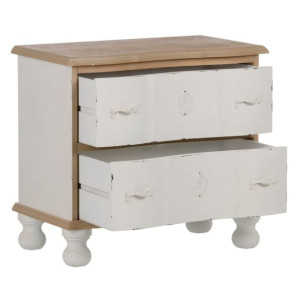 Stolik Nocny 60 x 35 x 55 cm Naturalny Biały Drewno świerkowe